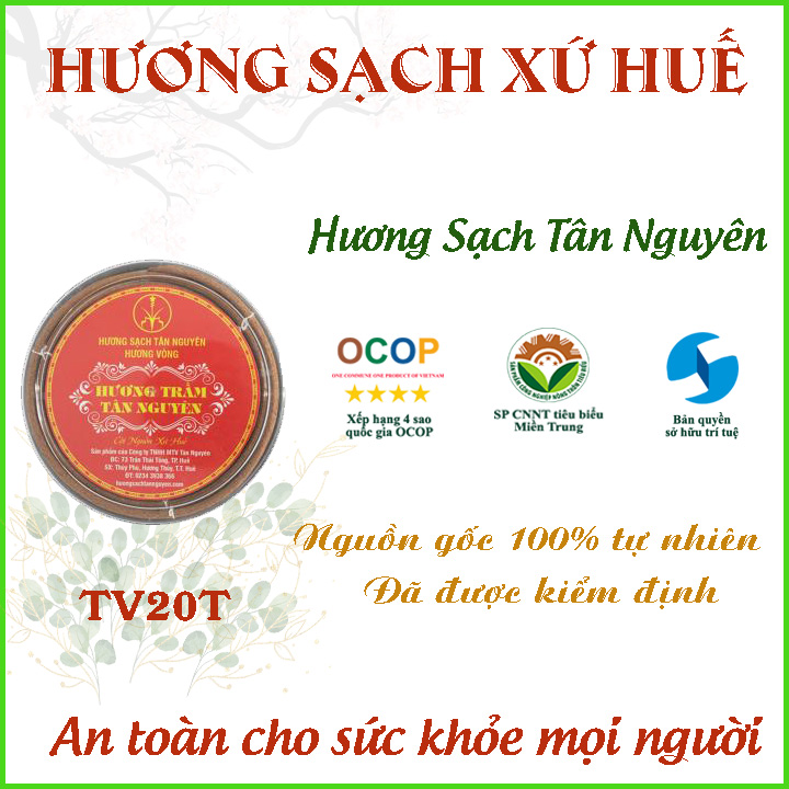 Hương trầm vòng Tân Nguyên, nhang trầm hương cao cấp, nhang trầm khoanh 8 vòng hương thơm dịu nhẹ TV20C1T