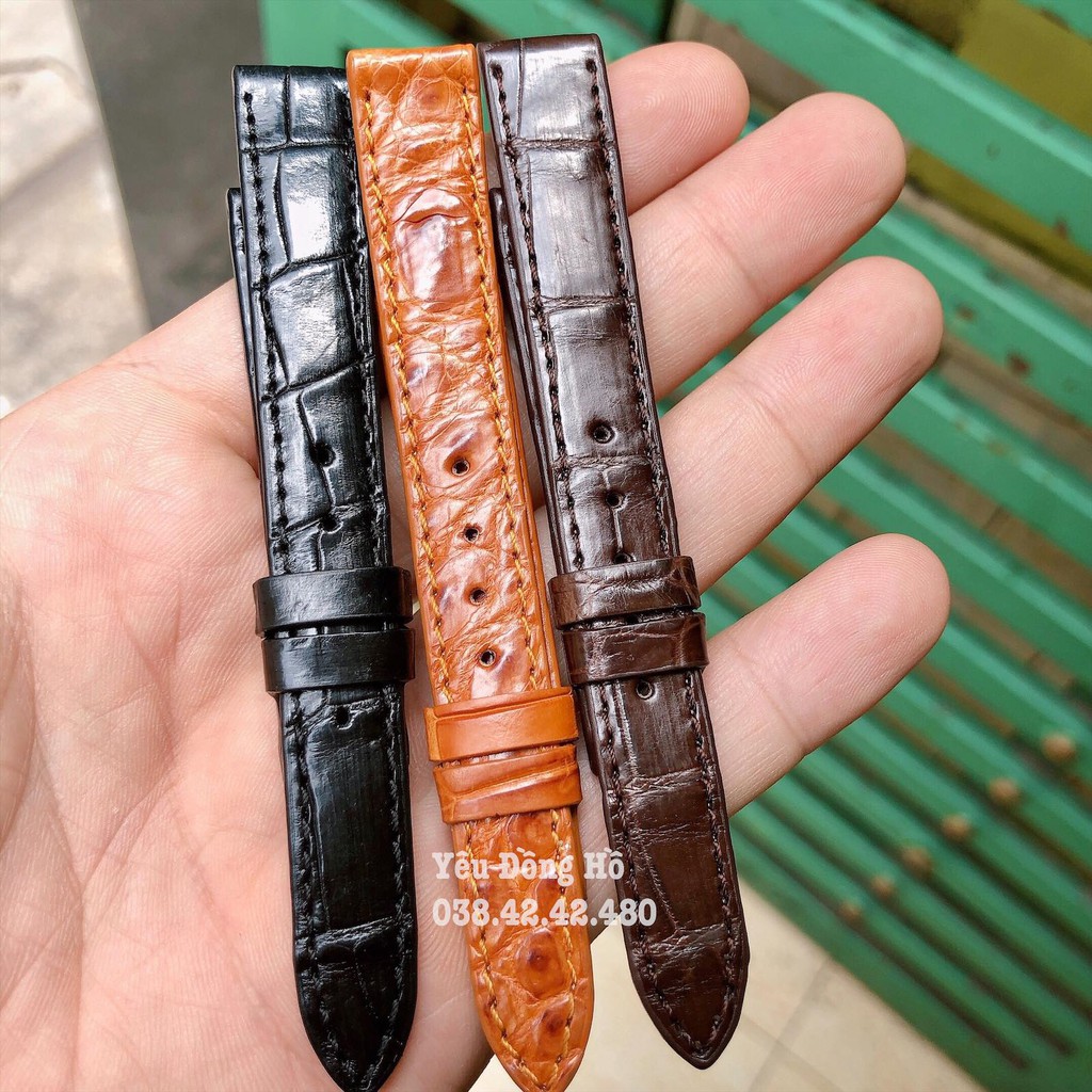 Dây đồng hồ da cá sấu handmade cao cấp - thay cho đồng hồ nữ