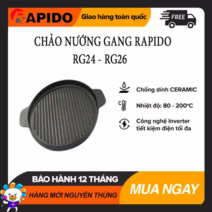 Chảo nướng rapido tròn rg24-rf-rg26-rf