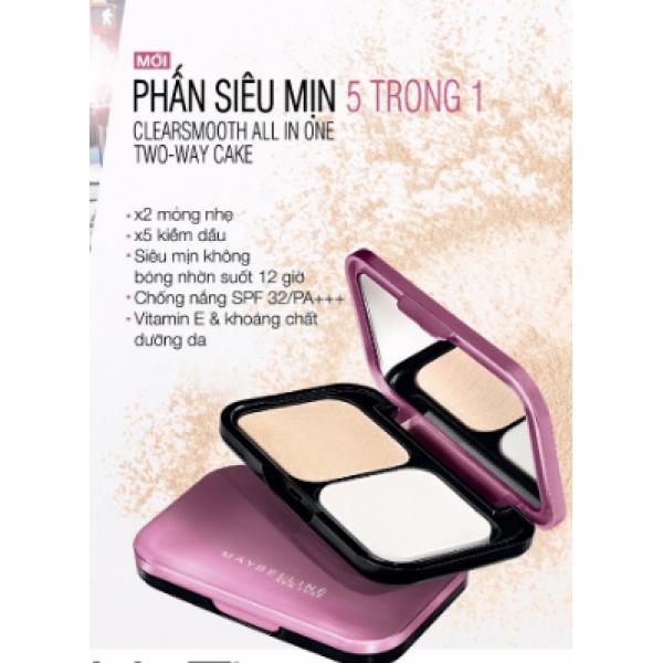 Phấn phủ siêu mịn 5 trong 1 maybelline clearsmooth all in one 9g light - số 1