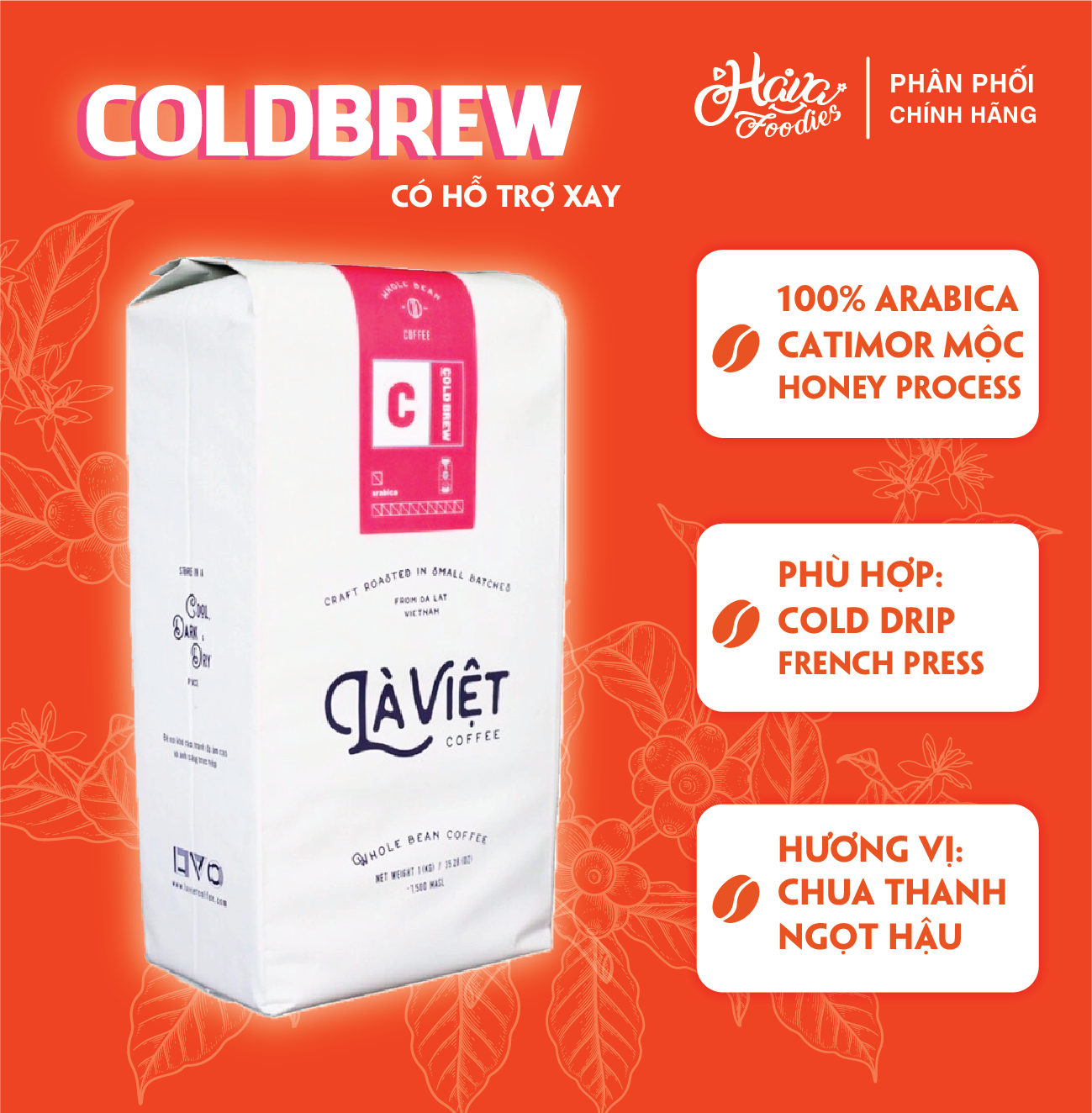 Tặng cà phê túi lọc - cà phê nguyên hạt là việt x havamall - cold brew 1000gr - có hỗ trợ xay