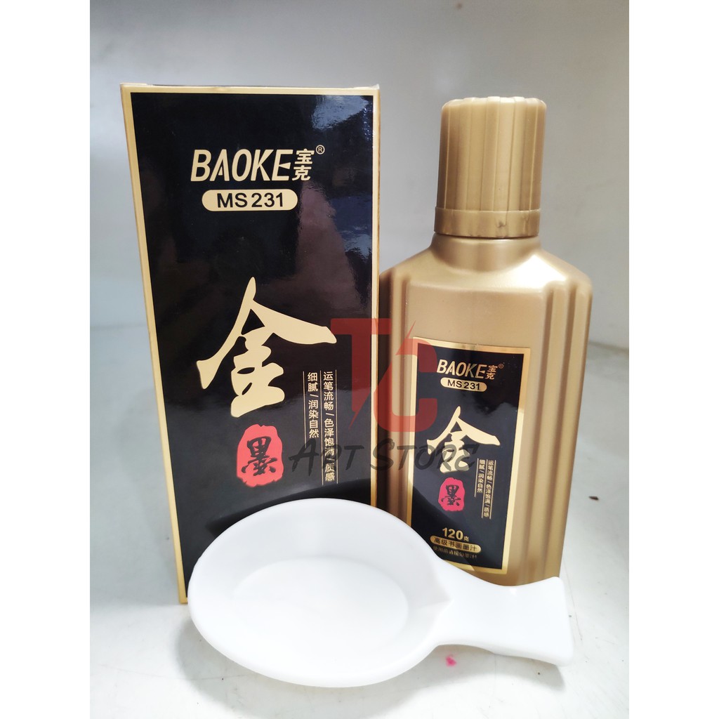 Mực viết thư pháp, vẽ tranh nhũ vàng 120ml baoke - ms231