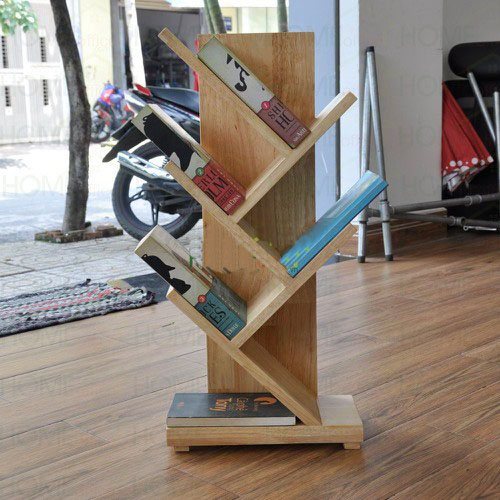 Kệ xương cá - Kệ sách gỗ dạng xương cá
