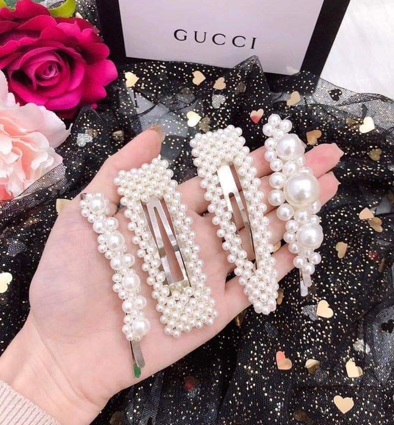 Set kẹp tóc ngọc trai 4 món