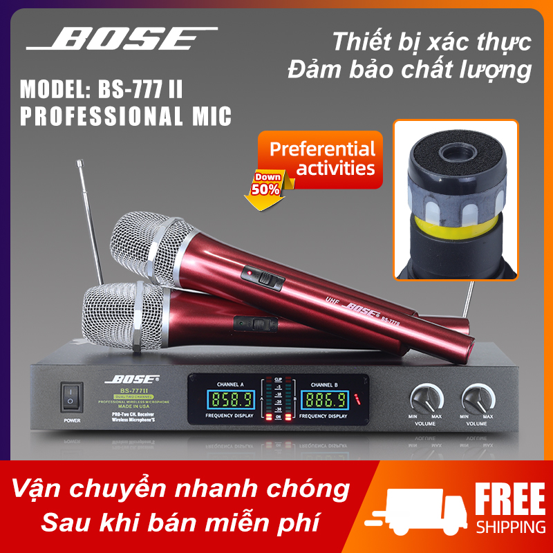 Micro Không Dây Bose BS-777-II - Dàn Hát Karaoke,Mic, Micro, Loa, Mic Không Dây, Mic Hát Karaoke,Âm Thanh Cực Chuẩn Micro Karaoke, Micro Hát Karaoke Gia Đình- Micro Chất Lượng Tốt,Chân Thực