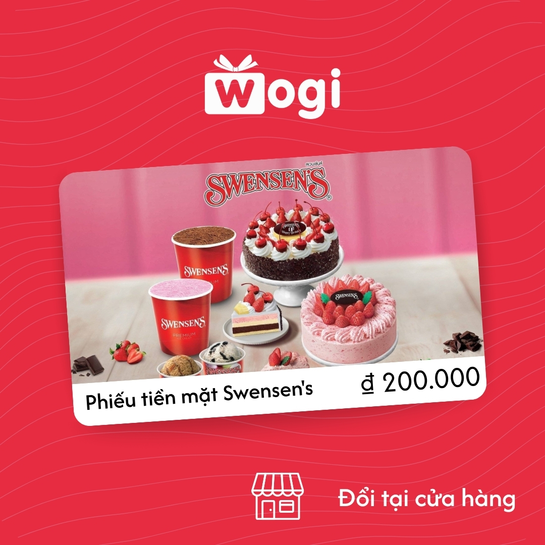 Phiếu mua hàng tiền mặt Swensen's trị giá 200.000 ₫ (Có hiệu lực trong vòng 30 ngày)