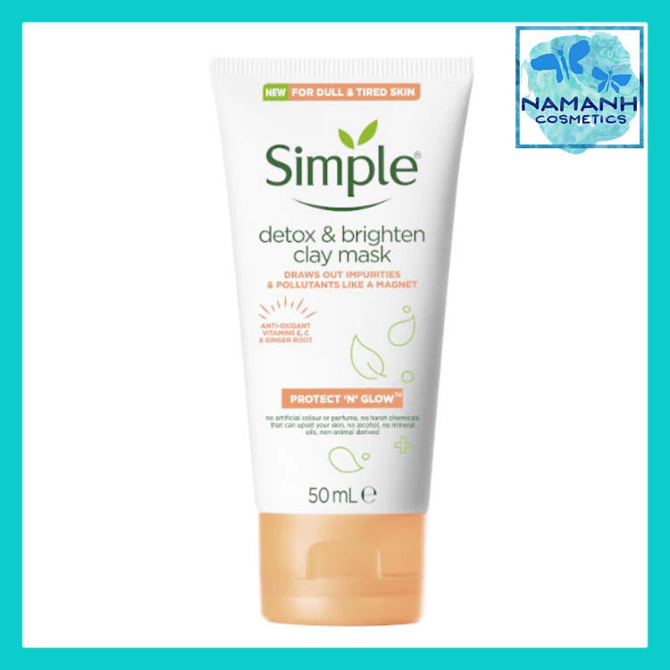 Mặt nạ thải độc và sáng da Simple Protect Glow Detox Bighten Clay Mask 50ml