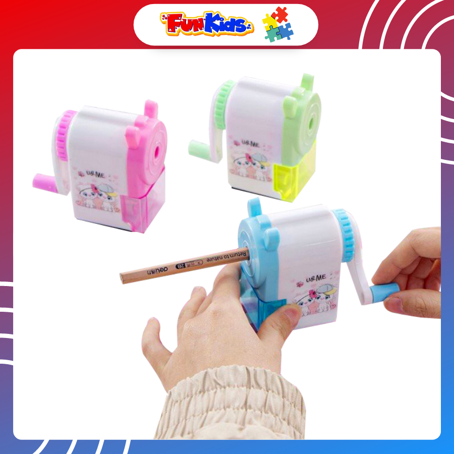 Dụng cụ gọt bút chì quay tay tiện lợi, nhanh chóng, hình hoạt hình ngộ nghinh cho bé