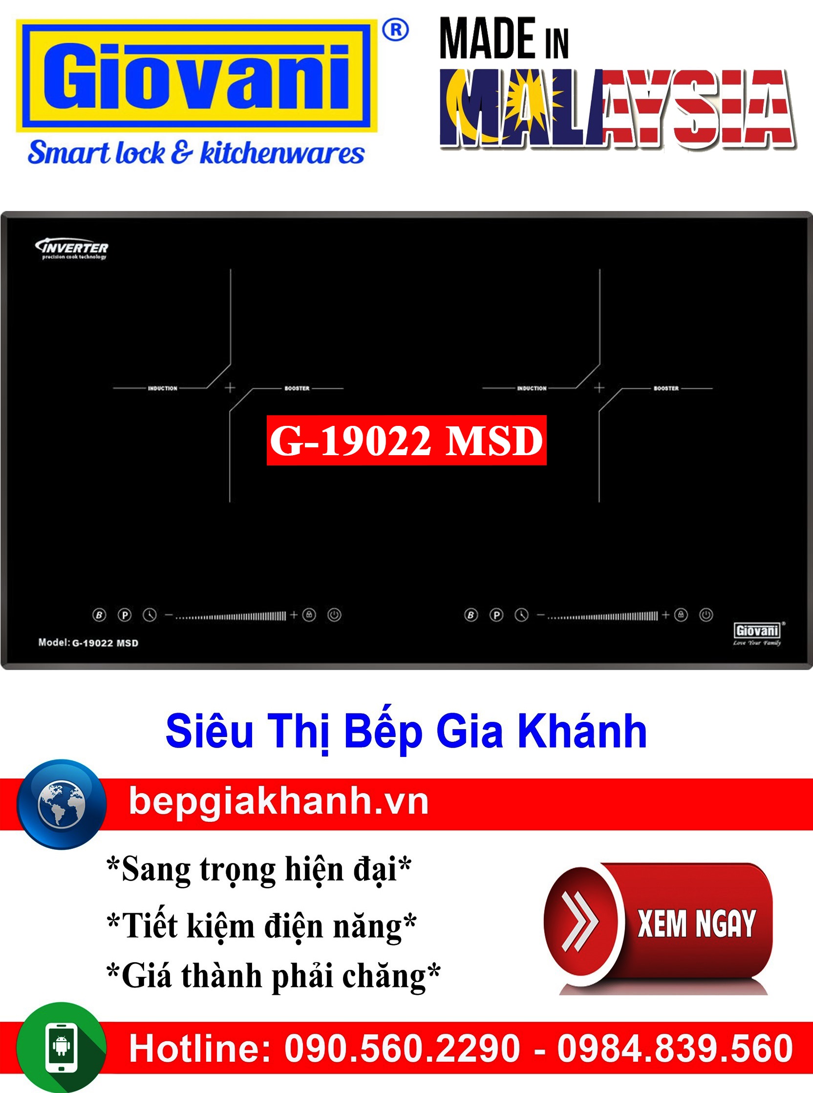 [HCM]Bếp từ đôi Giovani G-19022 MSD nhập khẩu Malaysia, bếp từ, bếp điện từ, bếp từ đôi, bếp điện từ đôi, bếp từ giá rẻ, bếp điện từ giá rẻ, bếp từ đơn, bep tu don, bep tu