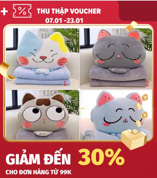 Bộ chăn gối ngủ văn phòng 2in1