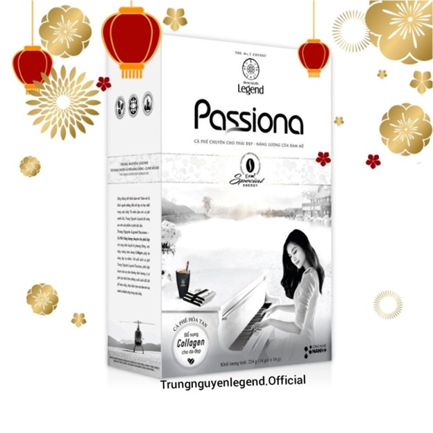 Cà phê sữa Passiona hòa tan 4in1 hộp 14 gói 16gr