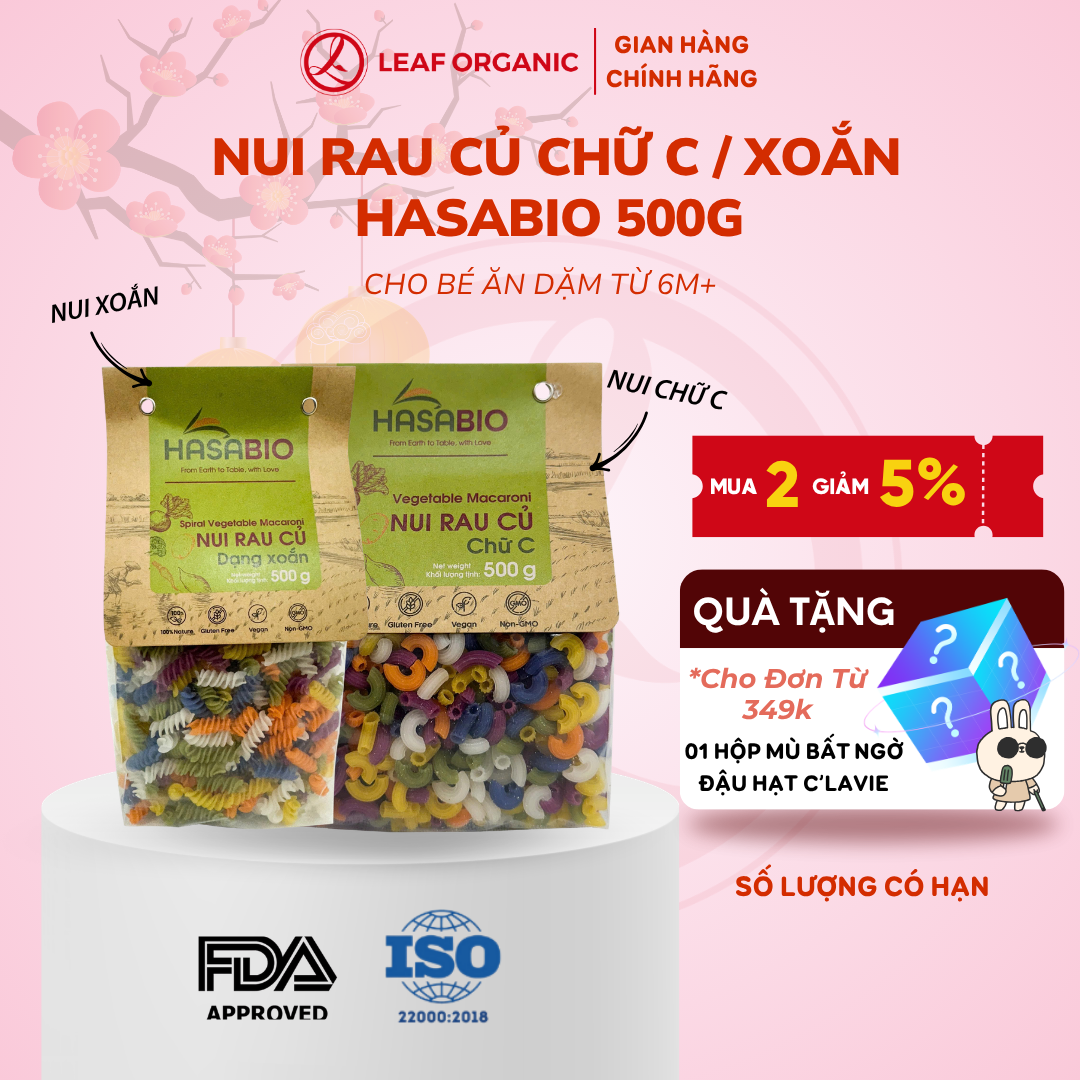 [New] Hasa Bio C-Shaped/Twisted Vegetable Pasta 500g