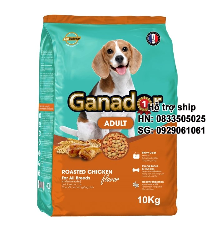 10kg Thức ăn cho chó Ganador ADULT vị gà nướng - Thức ăn hạt cho chó trưởng thành trên 1 tuổi Ganador gà nướng -HANPET HCM