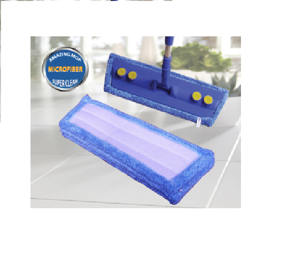 Cây Lau Nhà Microfiber 40cm mịn Homeinno Dạng dán Đế Nhựa Cán Rút