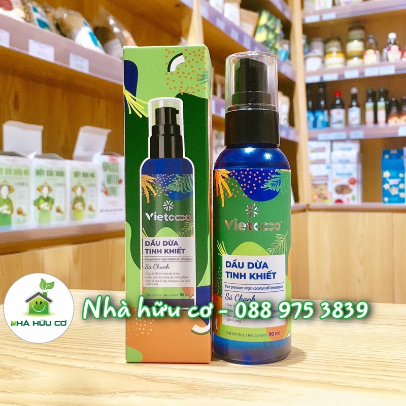 Dầu dừa tinh khiết hương sả chanh VIETCOCO 90ml - Date: 11/2024