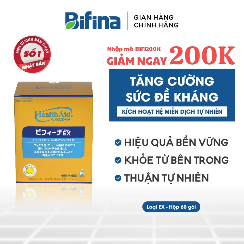 Bifina Ex 30 gói và Bifina Ex 60 gói - Tăng Sức Đề Kháng, Hệ Miễn Dịch