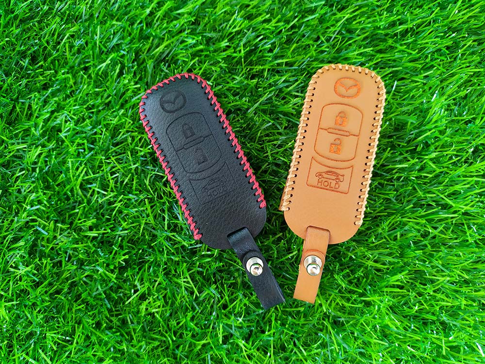Bao da 3 nút chìa khóa smartkey xe hơi Mazda