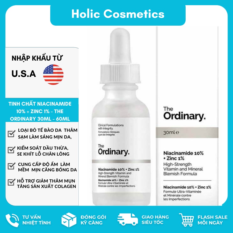 [Giá Hỗ Trợ Covid] Tinh chất Niacinamide 10% + Zinc 1% - The Ordinary 30ml - 60ml