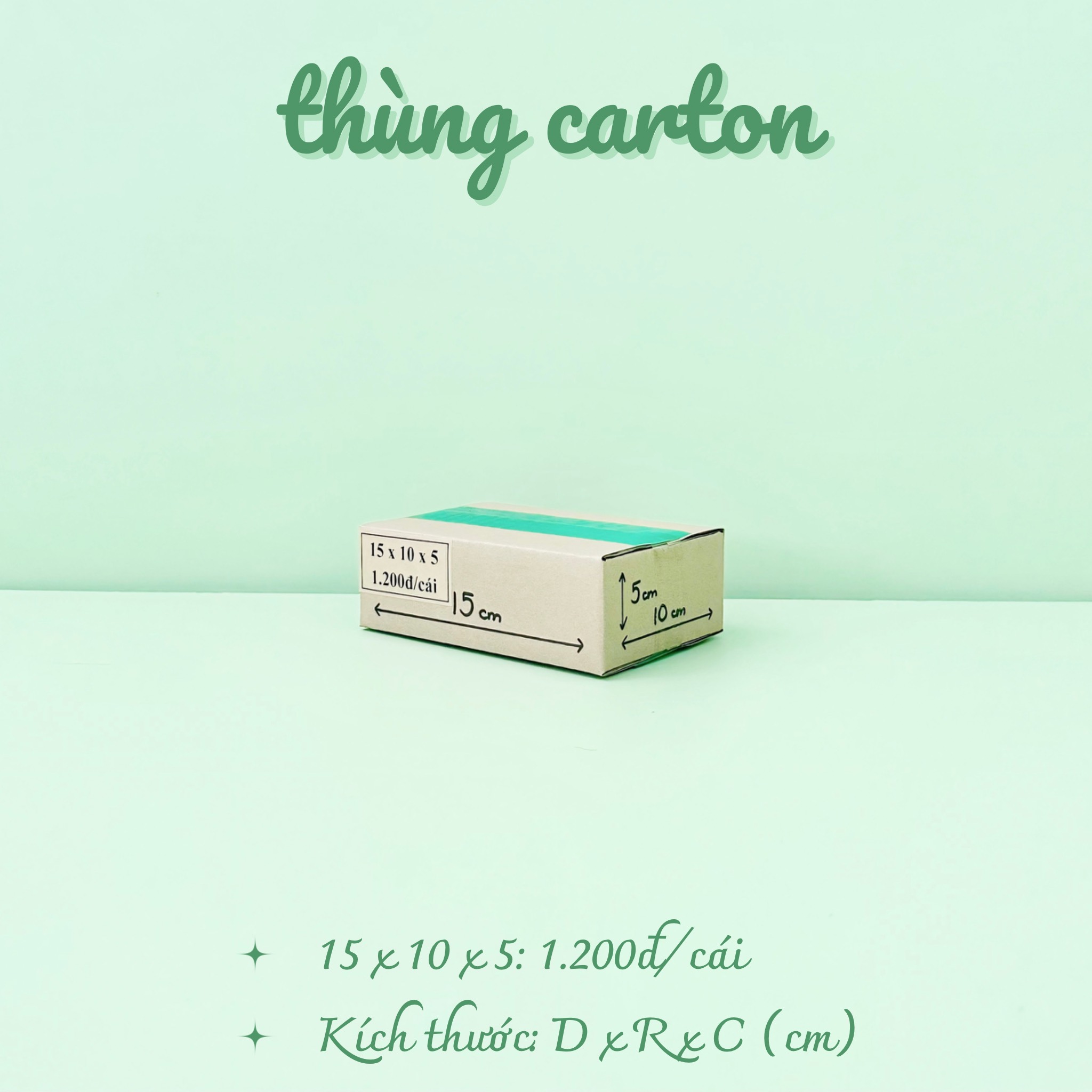 Combo 50 hộp carton 15x10x5 cm
