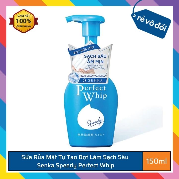 Bọt rửa mặt sạch sâu ẩm mịn Senka Speedy Perfect Whip 150ml - Nhật