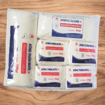 [HCM][Combo 1] Bông gòn cuộn y tế thấm hút nước Trí Vũ - 1 gói bông 100g 1 gói bông 50g 4 gói bông 25g