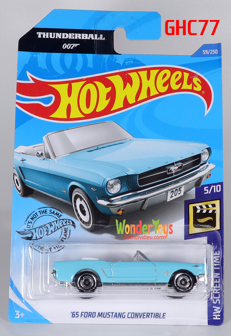 Xe mô hình hot wheels '65 ford mustang convertible collections hw screen time - 2020 - ghc77