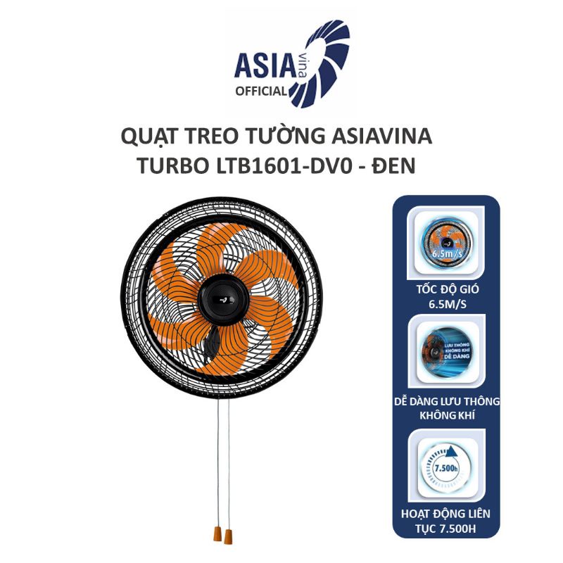 Quạt Treo Asia TURBO 6 cánh -VY637890- 80W -Siêu Mát -Hàng Chính Hãng