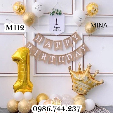 Set bóng trang trí sinh nhật cho bé yêu y hình
