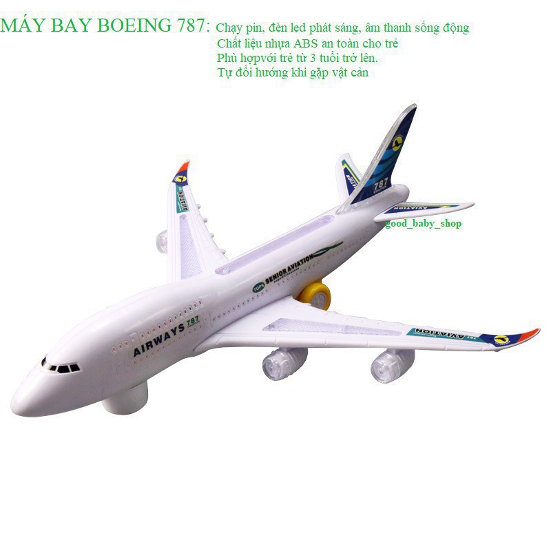 Máy bay đồ chơi boeing 787 chạy pin có đèn led và âm thanh
