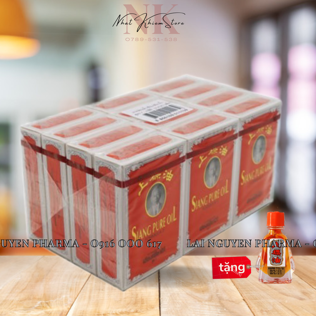 Lốc 12 chai dầu thái đỏ siang pure oil thái lan chính hãng