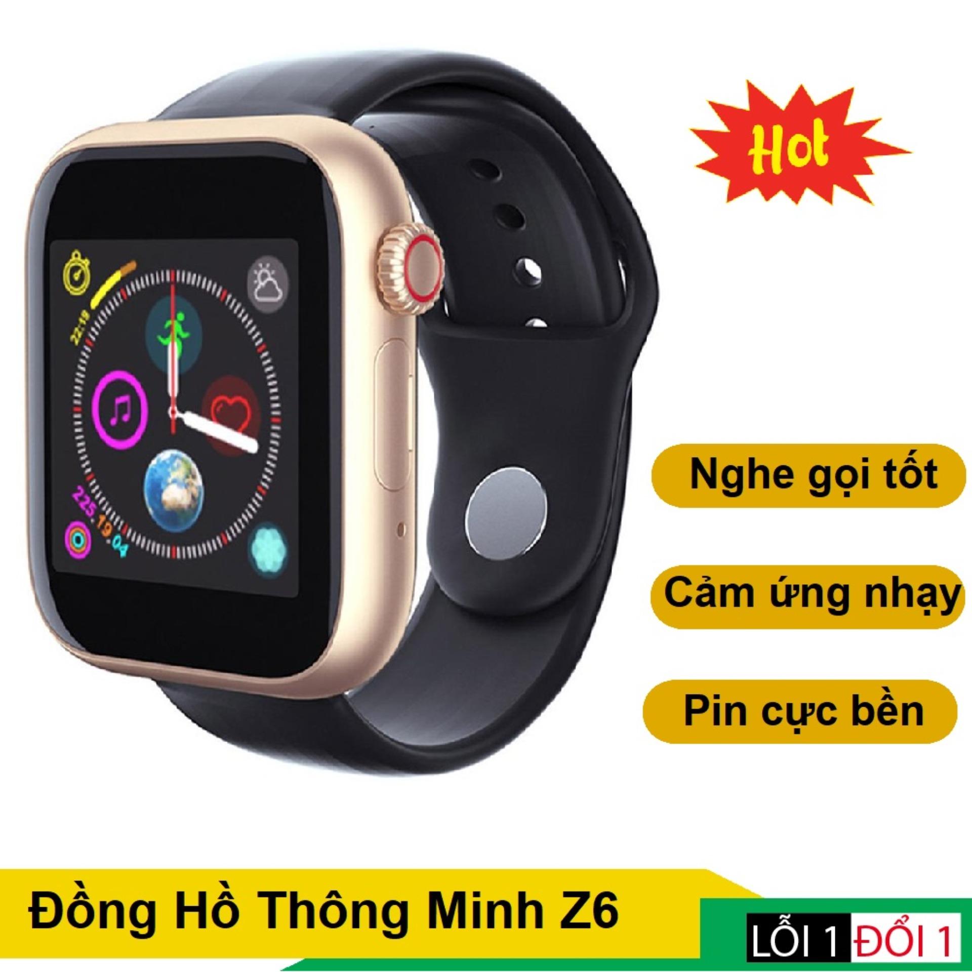 Đồng hồ thông minh trẻ em, Đồng hồ theo dõi sức khỏe, Đồng Hồ Thông Minh Smartwatch Z6 Kiểu Dáng Đẹp, Hỗ Trợ Sim Và Thẻ Nhớ, Nghe Gọi, Vào Mạng, Kết Nối Bluetooth 3.0 Với Smartphone, Pin Bền Sử Dụng Lâu.