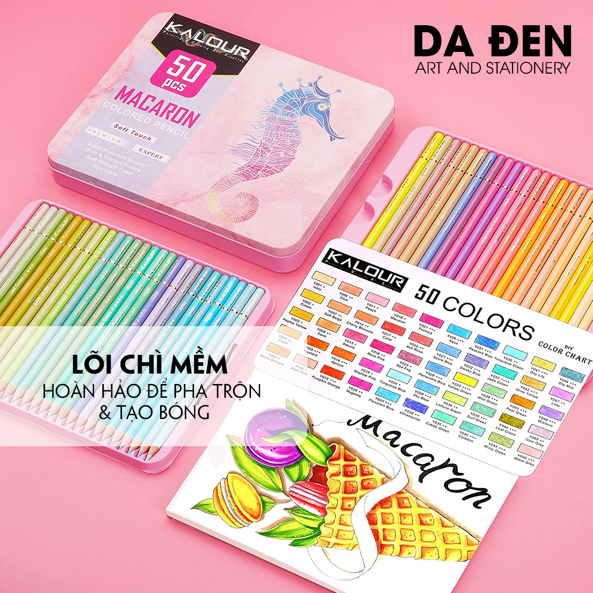 Bộ chì màu 50 màu kalour pastel
