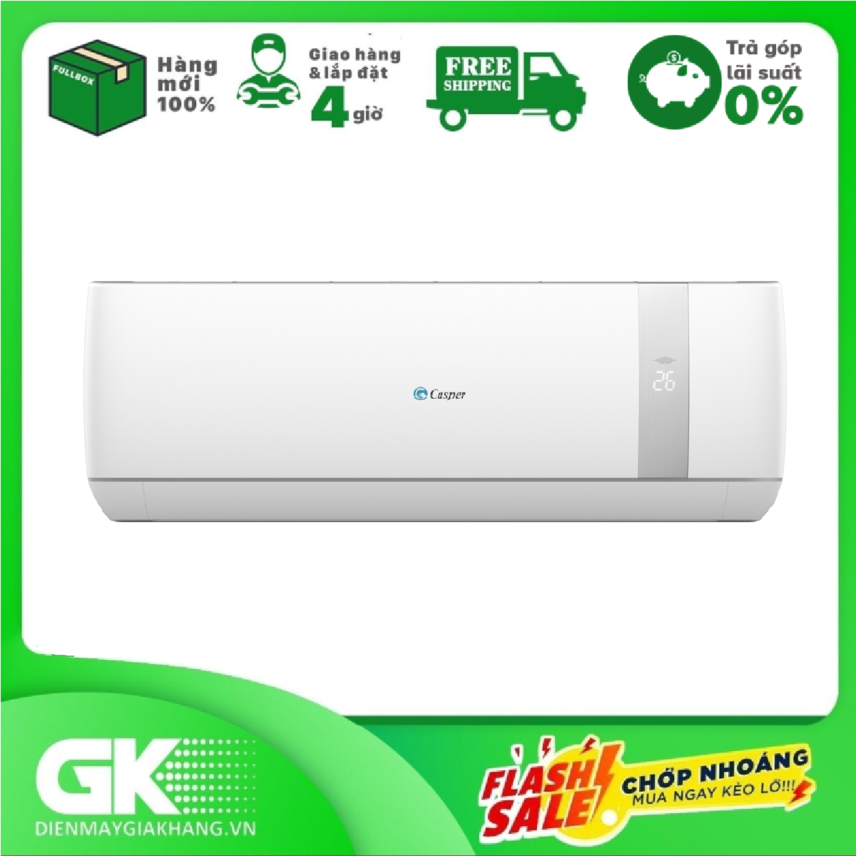 TRẢ GÓP 0% - Điều hòa Casper 1 chiều Non- inverter 9000BTU SC-09TL32