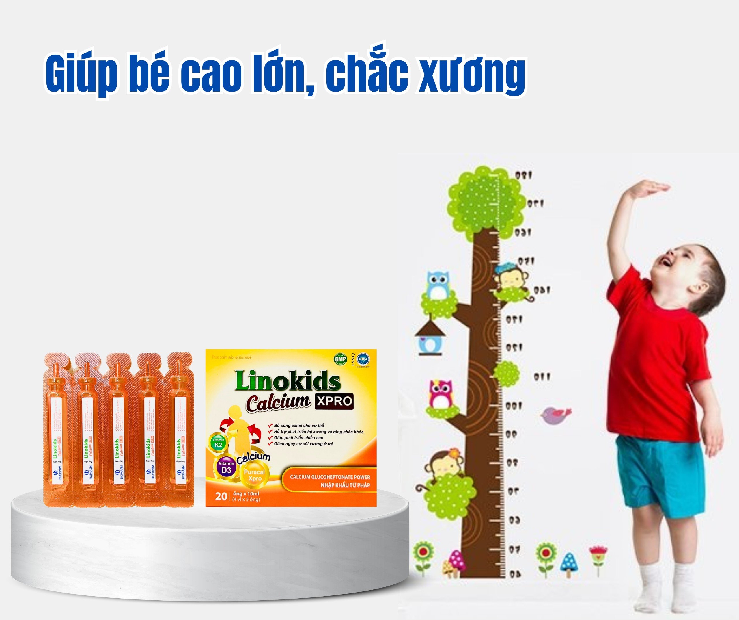 Linokids calcium xpro canxi cho bé mau cao