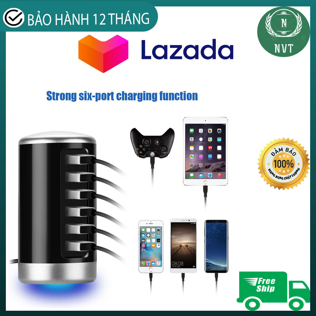 Top 3 bộ sạc cổng usb pd tốt nhât-giá rẻ, bộ sạc nhanh 6 cổng usb 30w, sạc nhanh, cổng usb-a tương thích nhiều thiết bị cùng lúc, chất liệu cao cấp, sử dụng an toàn, bộ chia cổng sạc để bàn, mang theo tiện lợi