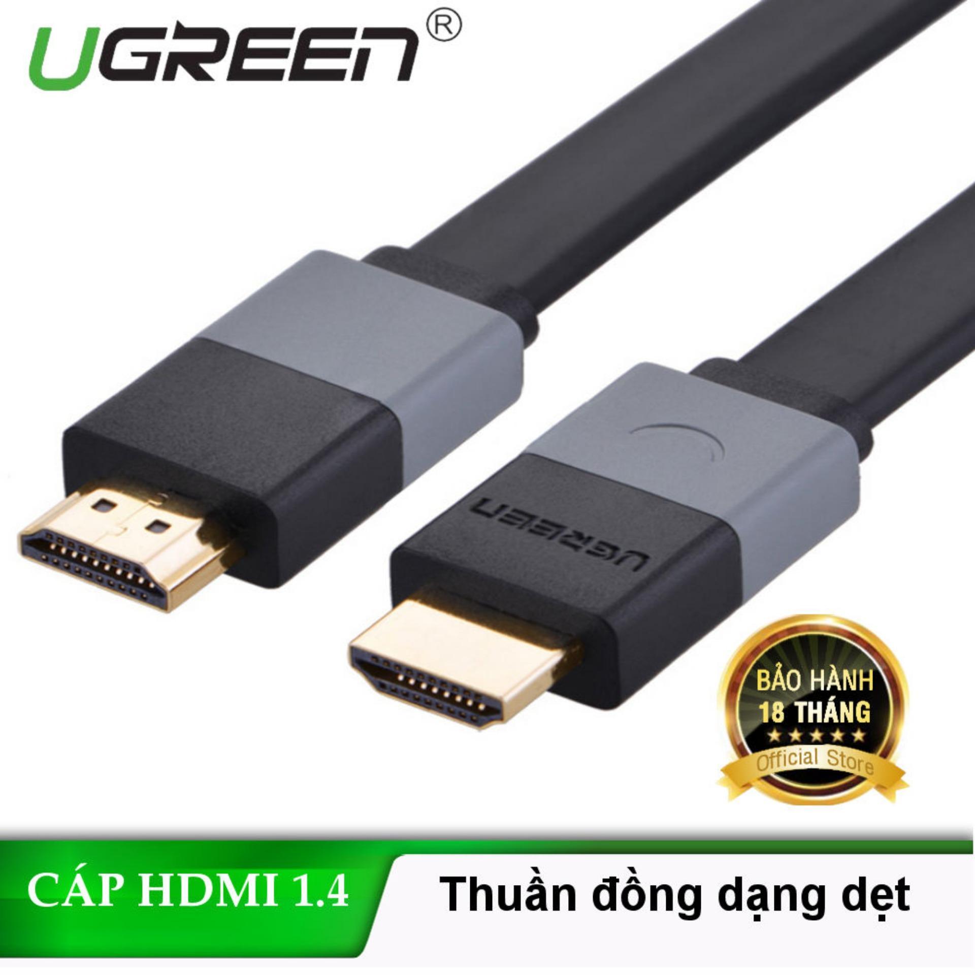 Cáp hdmi mỏng dẹt dài 8m hỗ trợ 3d 4k chính hãng ugreen 30113
