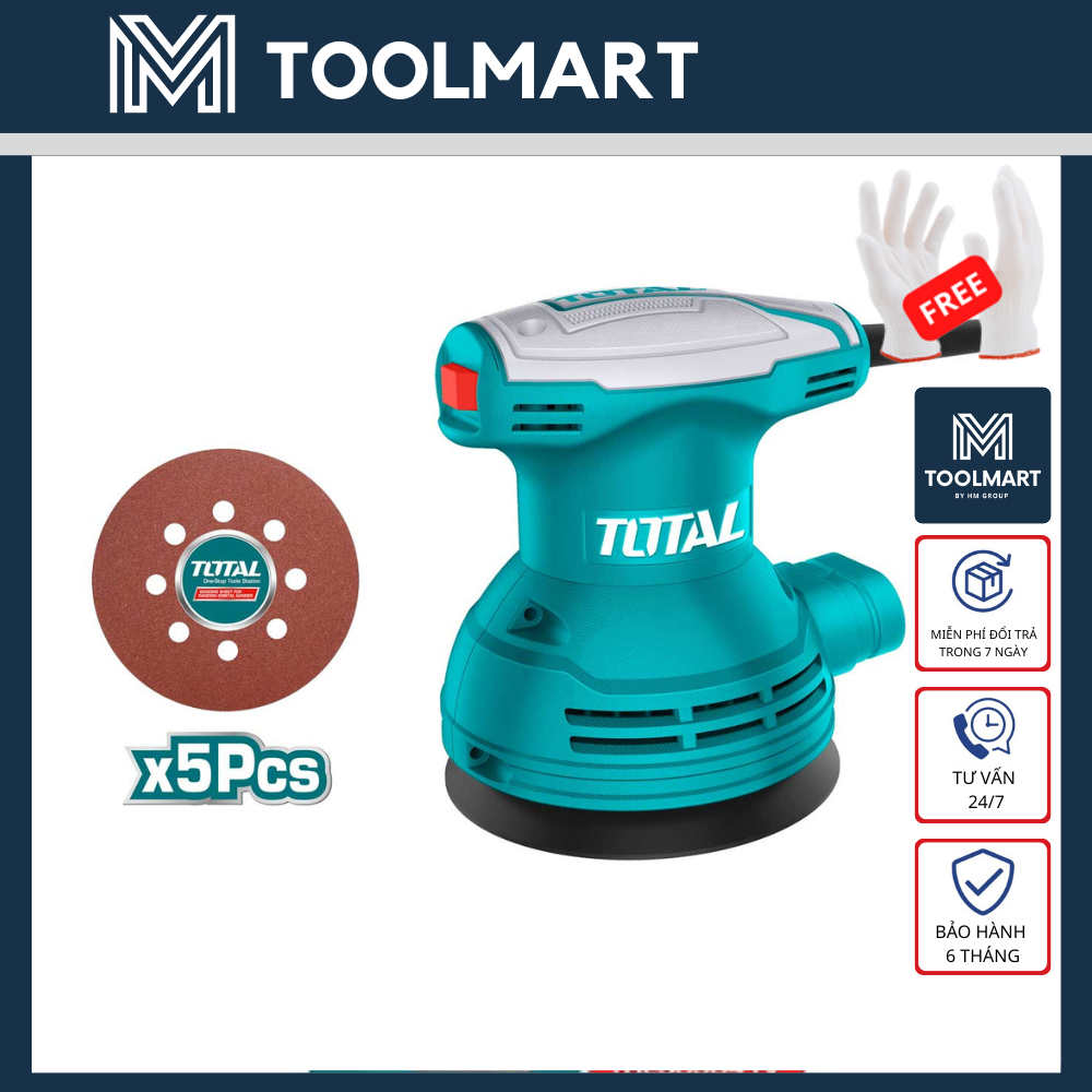 125mm máy chà nhám tròn 320w total - tf2031256 - bảo hành 6 tháng