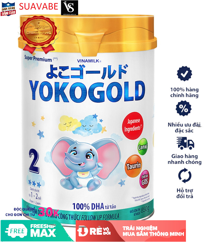 SỮA BỘT GOLD YOKO 2 VINAMILK 850G ̣̣DÀNH CHO BÉ TỪ 1 - 2 Tuổi