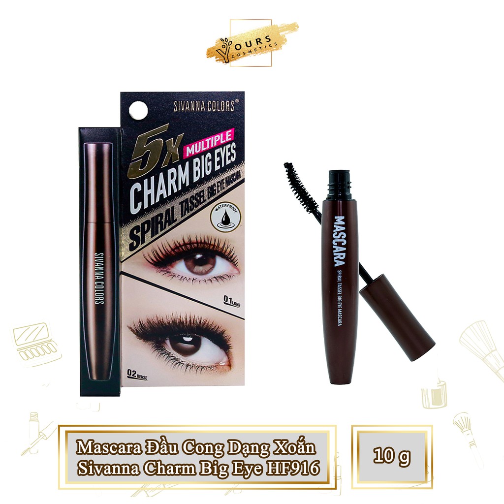 Mascara Sivanna Đầu Cong Dạng Xoắn 5X Multiple Charm Big Eye HF916