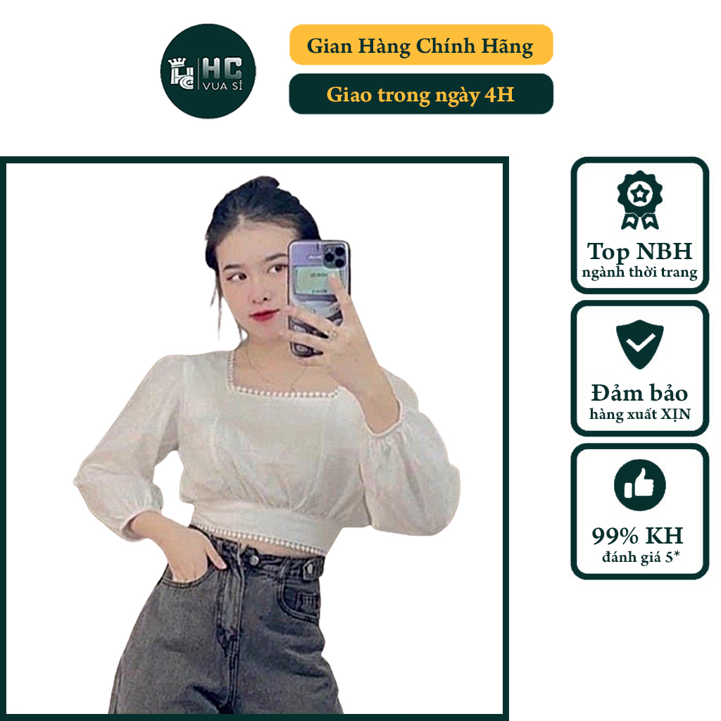 Áo Croptop kiểu nữ ôm body, áo croptop tay dài HCVUASI HC19 phù hợp đi chơi, dự tiệc cưới