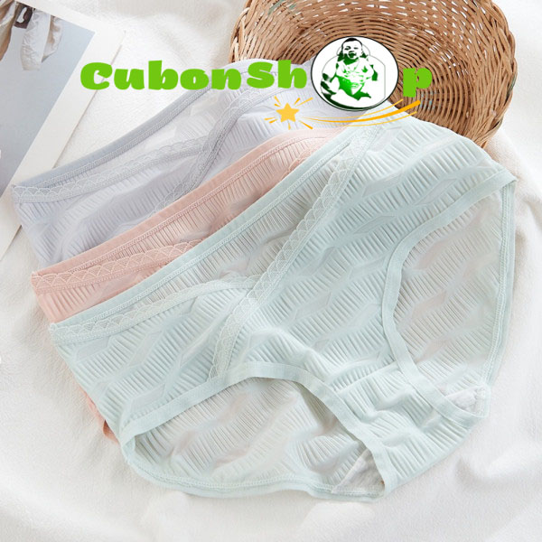 Quần lót bà bầu cạp chéo CHIP SÓNG Cubonshop 9822, Quần chip mẹ bầu và sau sinh mềm mại kháng khuẩn