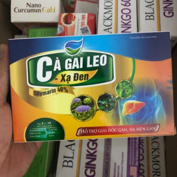 Cà Gai Leo Xạ Đen Bổ gan, bảo vệ tế bào gan, giải độc gan, thanh nhiệt cơ thể, hạn chế tổn thương tế bào gan Hộp 30v