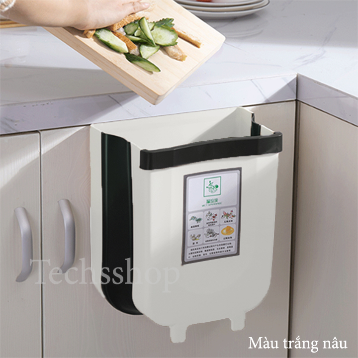 Thùng rác nhà bếp treo cửa gấp gọn - Khay đựng túi rác tiện lợi - Túi đựng rác - Giá treo túi đựng rác - Thùng đựng rác - Dụng cụ nhà bếp - Hộp đựng rác treo