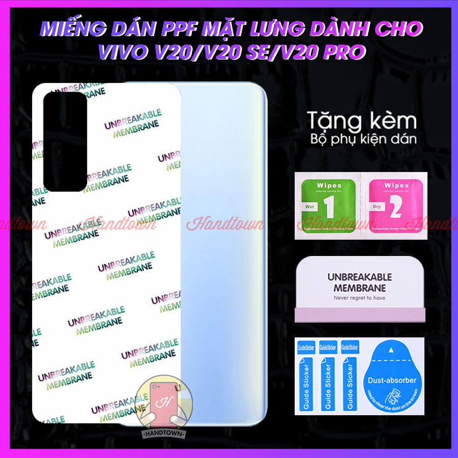 Dán PPF Mặt Lưng Vivo V20 V20 SE V20 Pro V20SE V20PRO Kính Cường Lực Dẻo Vân Cá Sấu / Hiệu Ứng Cầu Vồng / Trong Suốt Chống Va Đập