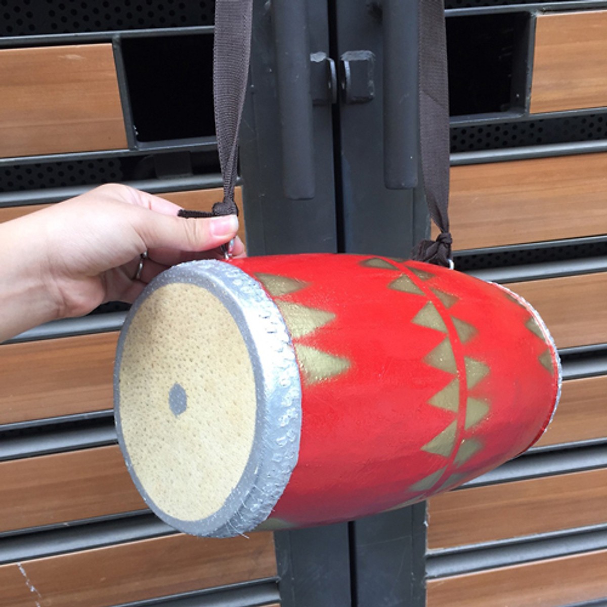 Trống cơm-thân trống bằng gỗ mít, mặt trống bằng d.a tr.âu