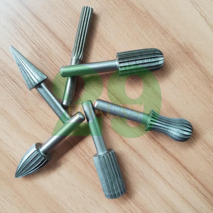 Bộ 6 đầu mài gỗ thép carbon dùng diy cốt 6mm tặng găng tay bảo hộ