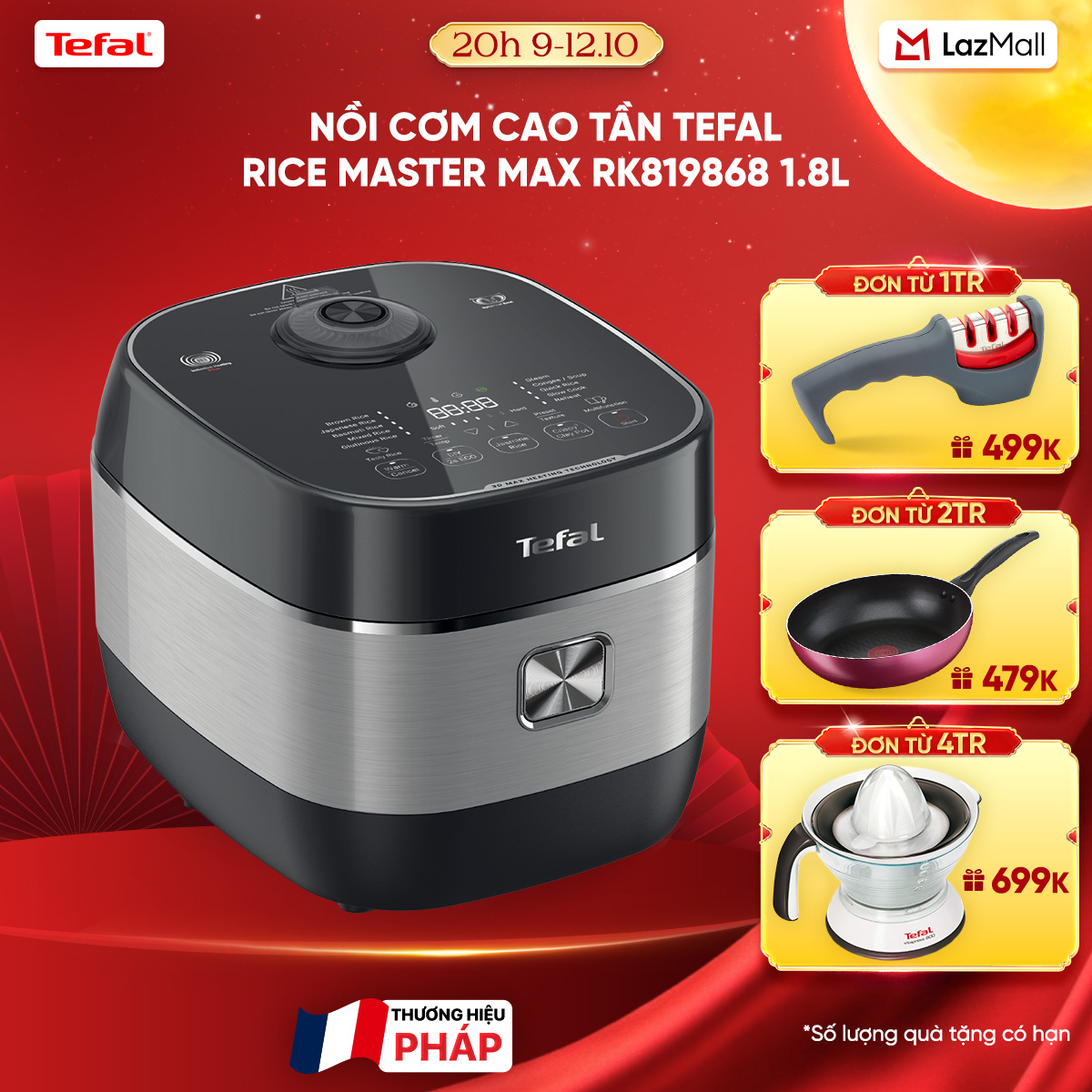 Nồi cơm cao tần Tefal Rice Master Max RK819868 1.8L