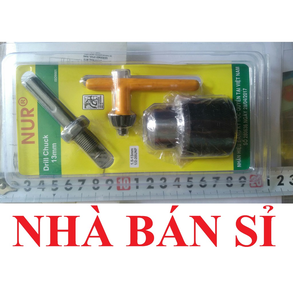 Đầu khoan 13ly + đầu chuyển khoan + mở vặn đầu khoan nur chính hãng