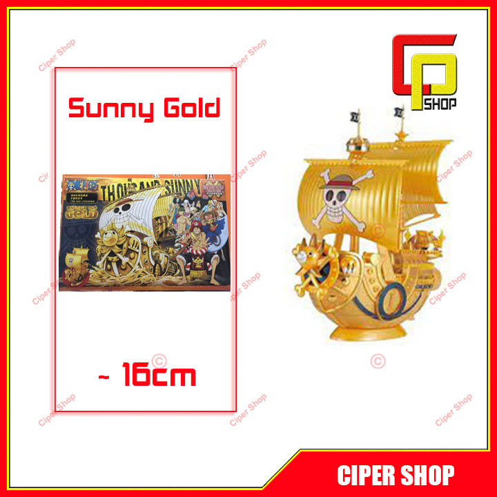 Loại 16cm - Mô hình thuyền Thousand Sunny Gold lắp ráp - Figure Action Thuyền