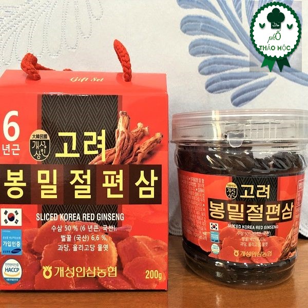 Sâm lát tẩm mật ong hàn quốc hủ đỏ 200g